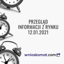 Więcej zapytań o kredyty mieszkaniowe, kolejne wsparcie dla przedsiębiorców już za kilka dni - informacje 12.01.2021