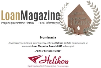 Nominacja do nagrody w konkursie Loan Magazine 2019